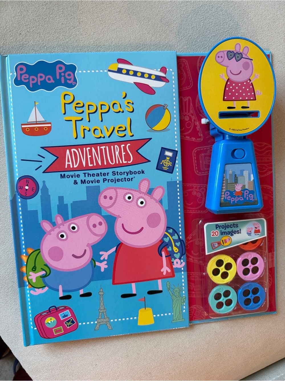 Peppa Pig Blue Travel Adventures Movie Theater Storybook & Projector